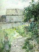 Carl Larsson katt pa tradgardsgangen oil painting on canvas